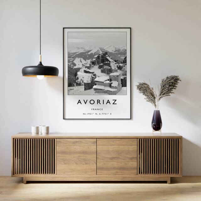 Avoriaz France Ski Poster Vintage Winter Travel Print - image 1