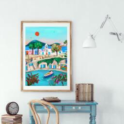 Milos Print, Greece Illustrated Travel A5/A4 A3 A2 A1 - thumbnail 1