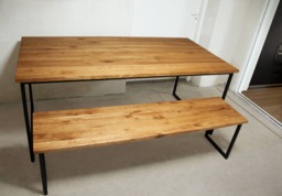 Solid Oak Table, Dining Table With A Bench, Loft Basic Nio, Scandinavian Furniture, Minimalist Wood & Kitchen