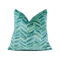 Zinc Textile - Pagham Peacock Rustic Herringbone Parquet Inspired Cushion Cover Handmade Throw Pillow Designer Home D??cor - thumbnail 1