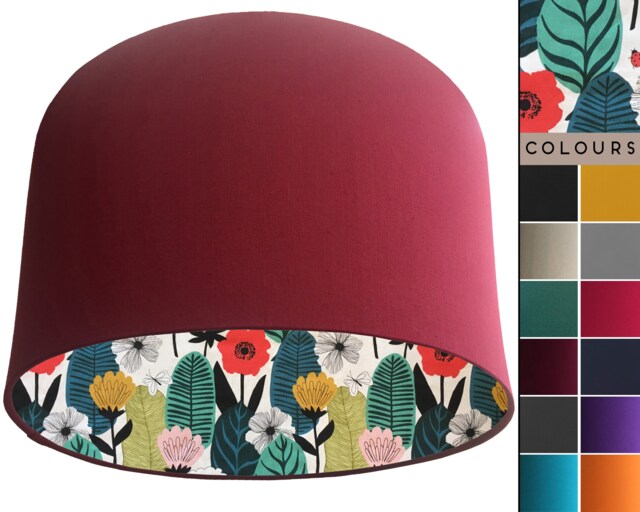 Floral Leaf Lampshade Modern Scandinavian Style, Table Or Ceiling Light - image 1