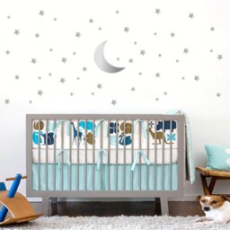 Stars & Moon Wall Decal, 70 Sticker For Nursery Baby Room, Kids Night Decal - thumbnail 3