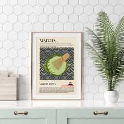 Japanese Matcha Tea Print, Chai, Japan, China, Food, Kitchen Print, Retro Poster, Wall Art, Restaurant Lover Gift, Cafe Decor - thumbnail 3