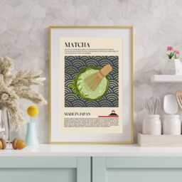 Japanese Matcha Tea Print, Chai, Japan, China, Food, Kitchen Print, Retro Poster, Wall Art, Restaurant Lover Gift, Cafe Decor - thumbnail 2
