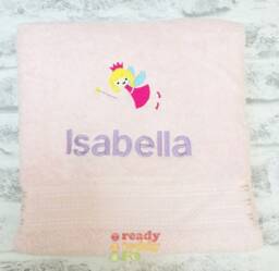 Personalised Swimming/Bath Towel Sheet Fairy Embroidered Unisex Boys Girls Children's Kids With Any Name 500Gsm - thumbnail 1