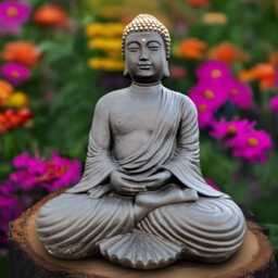 Massive Buddha Statue Japaneae Sculpture Outdoor Figure Zen Garden Decoration Handmade Lover Gift Sitting Decor - thumbnail 1