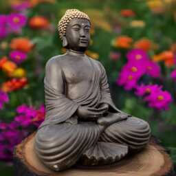 Massive Buddha Statue Japaneae Sculpture Outdoor Figure Zen Garden Decoration Handmade Lover Gift Sitting Decor - thumbnail 2