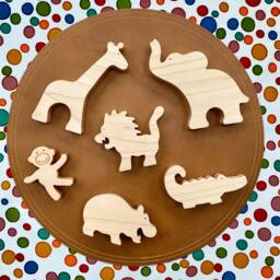 Wooden Zoo Animal Toys Montessori Safari Set - thumbnail 2