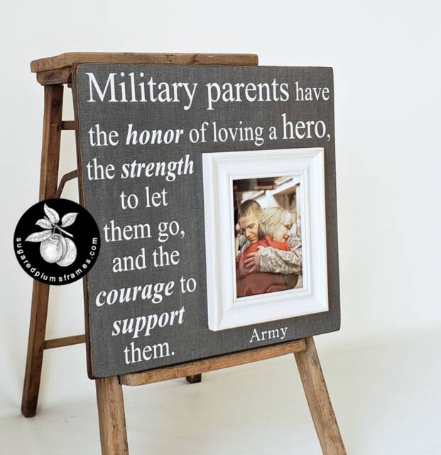 Military Parents Picture Frame, Deployment Gift For Mom & Dad, 16x16 - image 1