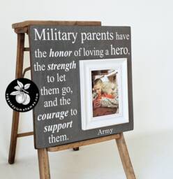 Military Parents Picture Frame, Deployment Gift For Mom & Dad, 16x16 - thumbnail 1