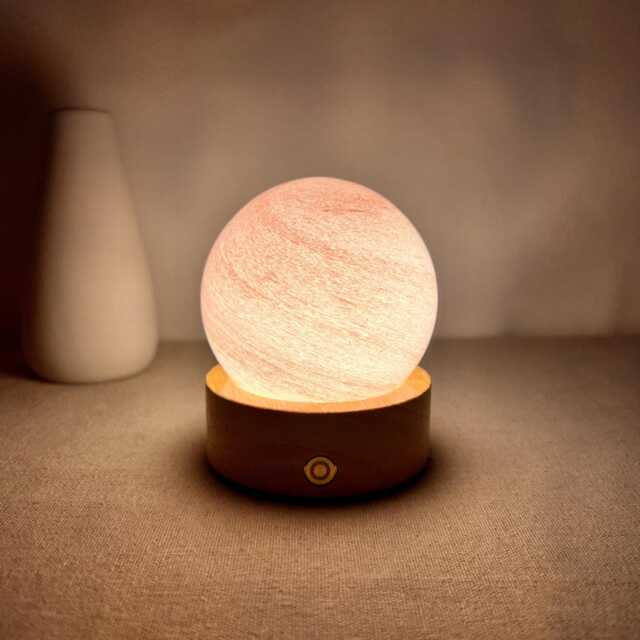 Custom Pink Swirl Glass Night Light, Soft Lamp, Unique Gift For Her, Minimalist Desk Personalized Living Room Decor - image 1
