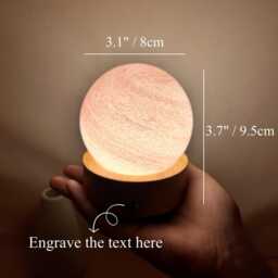 Custom Pink Swirl Glass Night Light, Soft Lamp, Unique Gift For Her, Minimalist Desk Personalized Living Room Decor - thumbnail 3