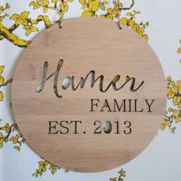 Personalised Family Name Wooden Wall Hanging 19.5cm-Wall Sign-Custom Name-Wedding-New Parents-Lasercut-Plaque-First Born-Children-Kids - thumbnail 3