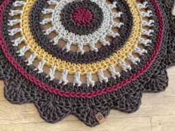 Custom Round Handmade Crochet Rug, Washable Cotton Natural Carpet, Modern Floor Rug - thumbnail 1