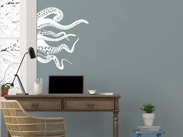 Octopus Tentacles Wall Decal/Kraken Bathroom Nautical Decor Animal Sticker Sea Ocean R76 - image 1