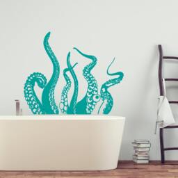 Octopus Tentacles Wall Decal/Kraken Bathroom Nautical Decor Animal Sticker Sea Ocean R76 - thumbnail 3