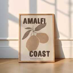 Amalfi Coast Print - 3 Colours Travel - Travel Prints, Italy, Sicily, Print, Poster, Lemon European, Sun - thumbnail 3