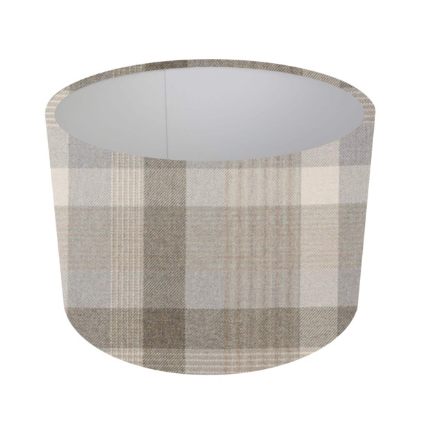 Handmade Tartan Lampshade, Katrine Carmine Cloud Cornflower Teal, UK Made - image 1