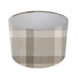 Handmade Tartan Lampshade, Katrine Carmine Cloud Cornflower Teal, UK Made - thumbnail 1
