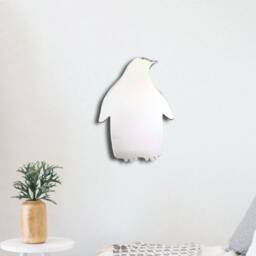 Personalized Penguin Acrylic Mirror Wall Art Engraved Nursery Decor - thumbnail 2