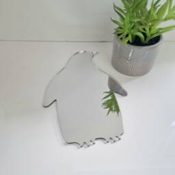 Personalized Penguin Acrylic Mirror Wall Art Engraved Nursery Decor - thumbnail 3