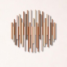 Round Wooden Wall Art - Terracotta Blush 3D Decor Modern Hallway Entryway Accent - thumbnail 2