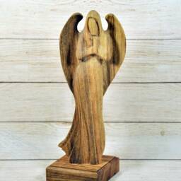 Angel Made Of Wood, Wooden Angel, Walnut - thumbnail 2