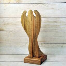 Angel Made Of Wood, Wooden Angel, Walnut - thumbnail 4