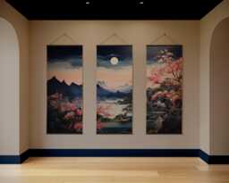 Moonlight Night Cherry Blossom Tapestry - Wall Hanging Unique Art