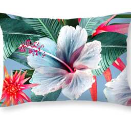 Vintage Hawaii Pillow, Cushion, Tropical Durable Fabric, Throw Pillows 16x 16, 18x18 Or 20x20 Inches, Lumbar 20x14 Hibiscus Palm Leaf Print - thumbnail 3