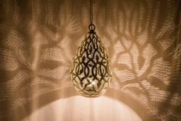 Handmade Moroccan Brass Pendant Light With Fish Pattern, Hanging Lamp, Gold Lampshade, Home Decor Lighting & Ceiling