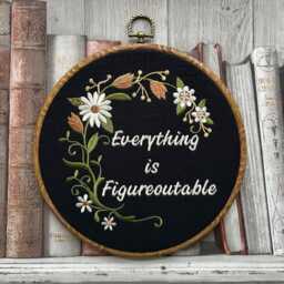 Everything Is Figureoutable, Embroidery Hoop Art - Embroidered Floral Wall Hanging Positive Affirmation Home Decor Gift - thumbnail 3