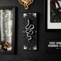 Silver Snake Starry Wall Art/Witchy Celestial Hanging Handmade Gothic Home Decor Dark Academia Gift - thumbnail 4