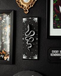 Silver Snake Starry Wall Art/Witchy Celestial Hanging Handmade Gothic Home Decor Dark Academia Gift