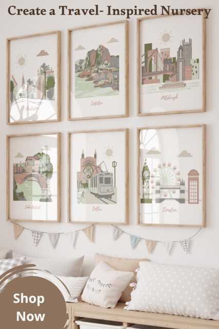 Nursery Wall Art, Travel Theme Nuresry, Baby Art Print, Set Of 6 Prints - image 1