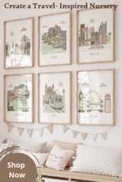 Nursery Wall Art, Travel Theme Nuresry, Baby Art Print, Set Of 6 Prints - thumbnail 1