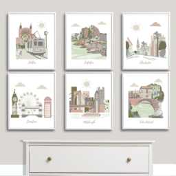 Nursery Wall Art, Travel Theme Nuresry, Baby Art Print, Set Of 6 Prints - thumbnail 2
