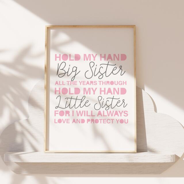 Girls Bedroom Decor, Sister Prints, Siblings Prints, Big Sis Lil Sis, Playroom, Shared Bedroom, Sisters Wall Art, Nursery Art - image 1