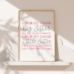 Girls Bedroom Decor, Sister Prints, Siblings Prints, Big Sis Lil Sis, Playroom, Shared Bedroom, Sisters Wall Art, Nursery Art - thumbnail 1
