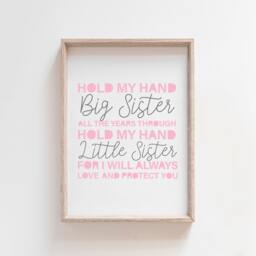 Girls Bedroom Decor, Sister Prints, Siblings Prints, Big Sis Lil Sis, Playroom, Shared Bedroom, Sisters Wall Art, Nursery Art - thumbnail 2