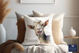 Personalised Goat Cushion - Cheeky Mothers Day Gift For Her Funny Homeware - thumbnail 1