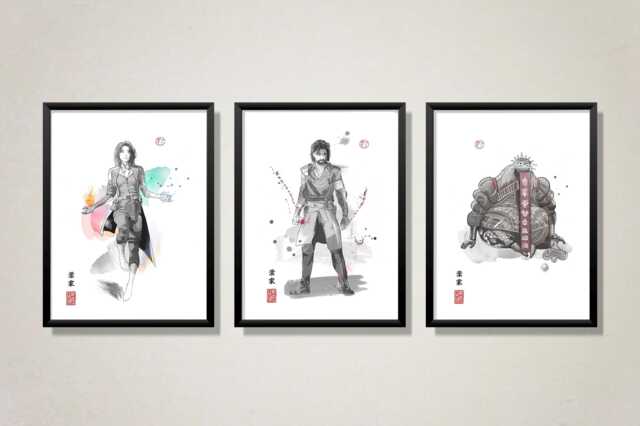 Anime Sumi-E Art Print Japanese Manga Fan Home Decor - image 1