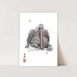 Anime Sumi-E Art Print Japanese Manga Fan Home Decor - thumbnail 2
