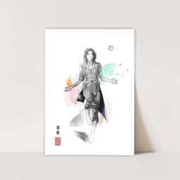 Anime Sumi-E Art Print Japanese Manga Fan Home Decor - thumbnail 3