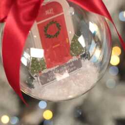 1st Christmas At A New Home Front Door Snowy Acrylic Tree Bauble Decoration - thumbnail 2