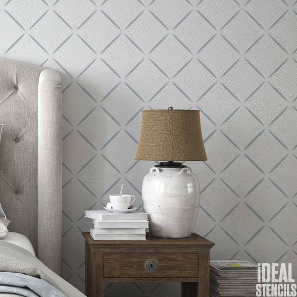 Diamond Lattice Stencil Reusable Mylar For Walls, Fabrics, Furniture - image 1