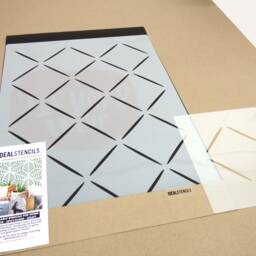 Diamond Lattice Stencil Reusable Mylar For Walls, Fabrics, Furniture - thumbnail 2