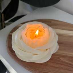 Handmade Rose Beeswax Candle Natural Honey Aroma, Home Decor Gift - thumbnail 3