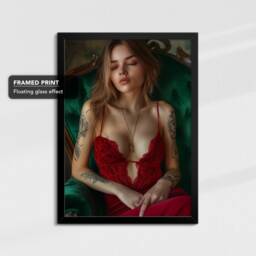 Woman in Red Dress Framed Relationship Poster Print & Canvas Wall Decor Art Bedroom Home Interior Gift For Girls Womens - thumbnail 2