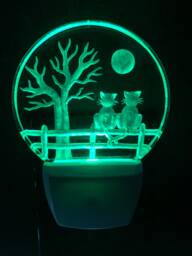Cats On A Fence Night Light - thumbnail 1